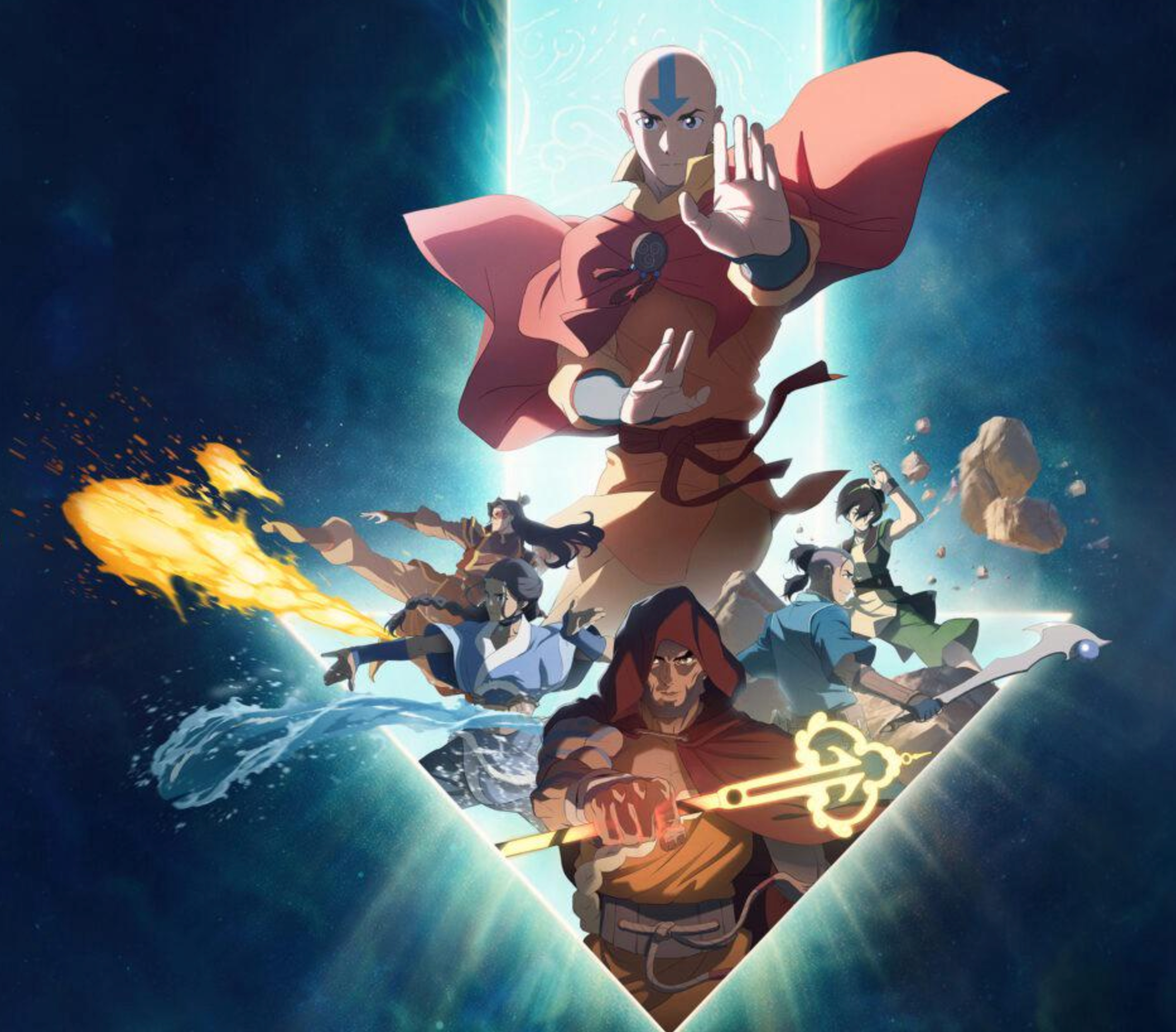 Aang und die Figuren aus Avatar